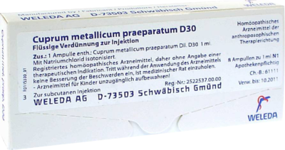 CUPRUM METALLICUM praep.D 30 Ampullen