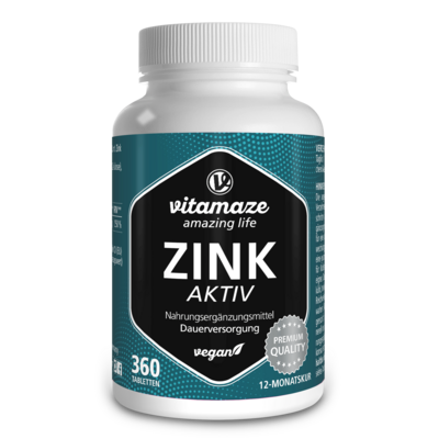 ZINK AKTIV 25 mg hochdosiert vegan Tabletten